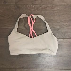 Lululemon free to be white and pink sports bra